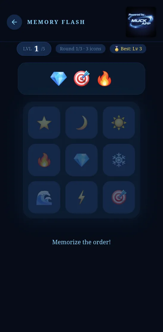 Muck App Arcade — Memory Flash